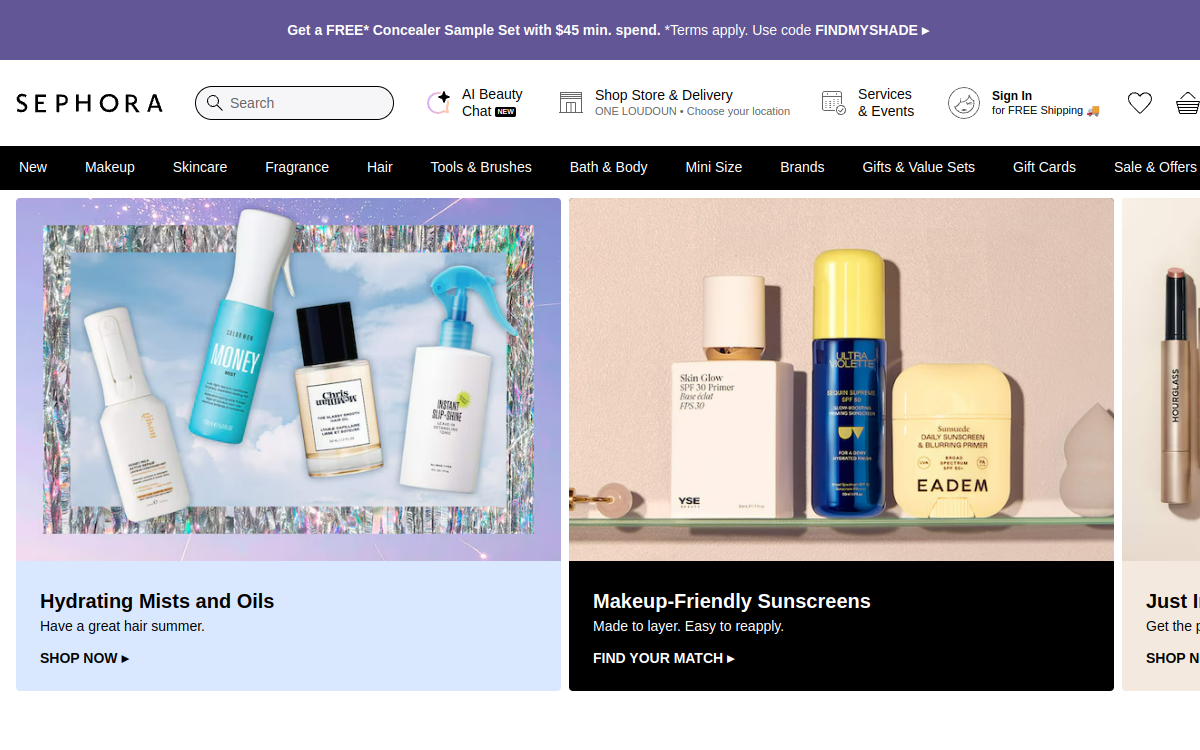 sephora.com screenshot