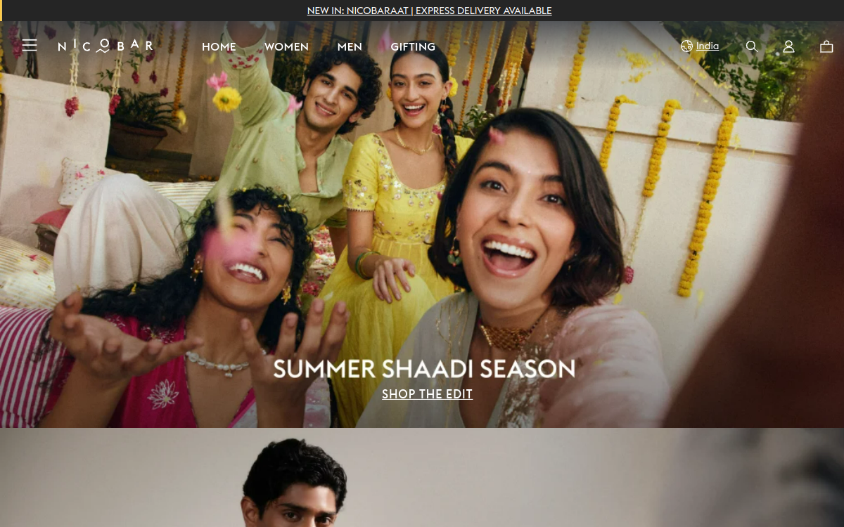 nicobar.com screenshot