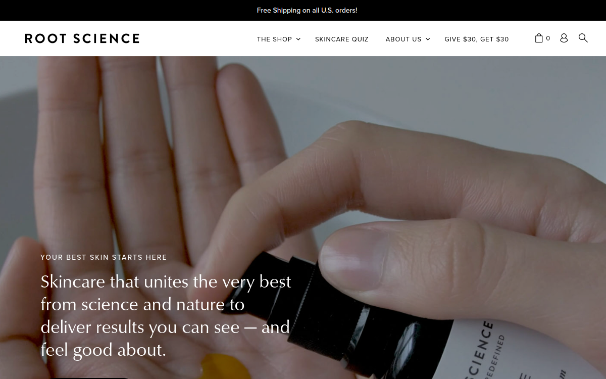 shoprootscience.com screenshot